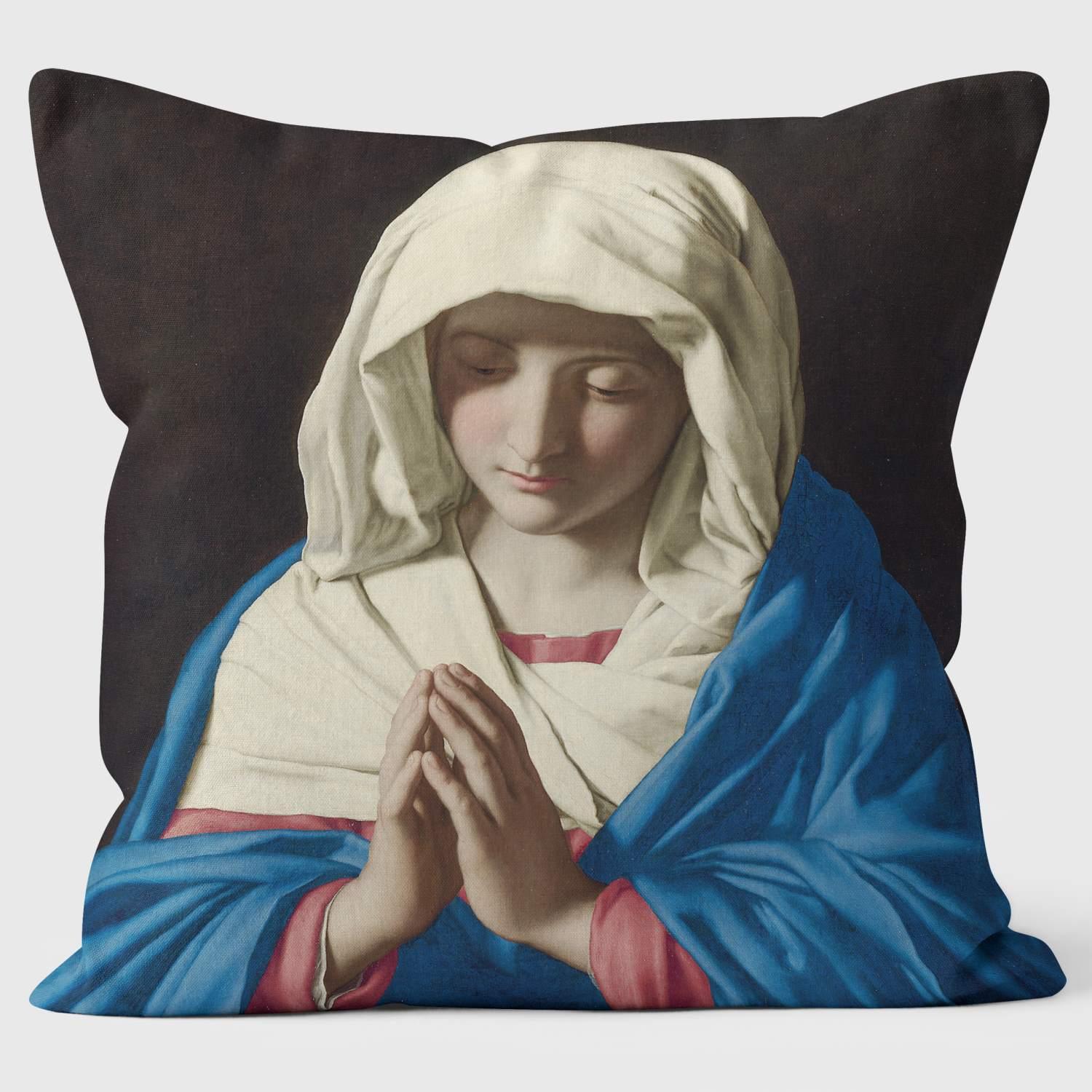The Virgin in Prayer - Sassoferrato's - National Gallery Cushion - Handmade Cushions UK - WeLoveCushions