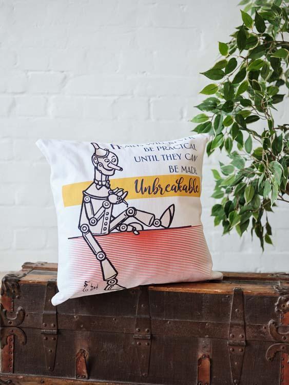 Tin Man Wall - The Wizard of Oz Cushion - Handmade Cushions UK - WeLoveCushions