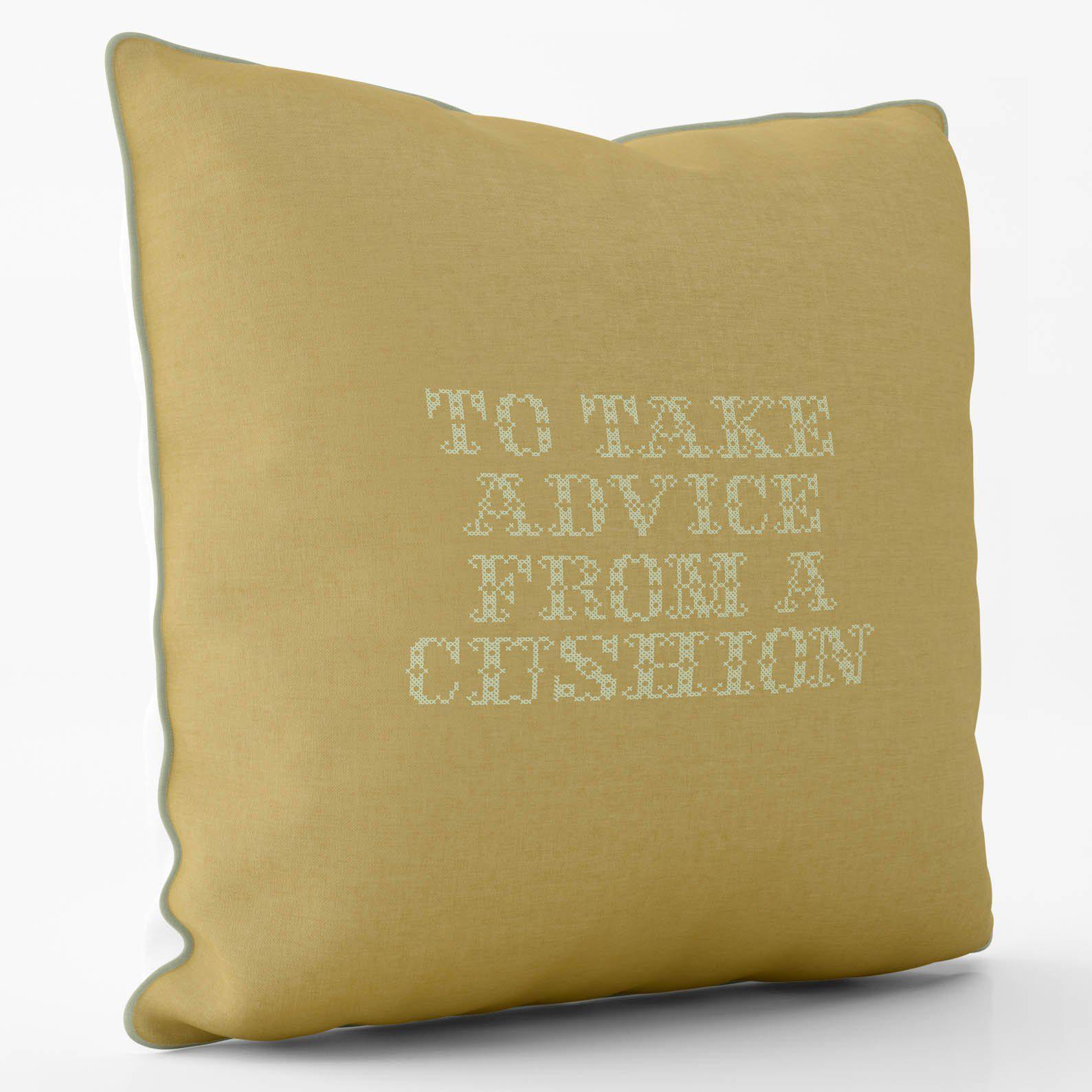 To Take Advice From A Cushion - Inspired - Graffiti Art Cushion - Handmade Cushions UK - WeLoveCushions