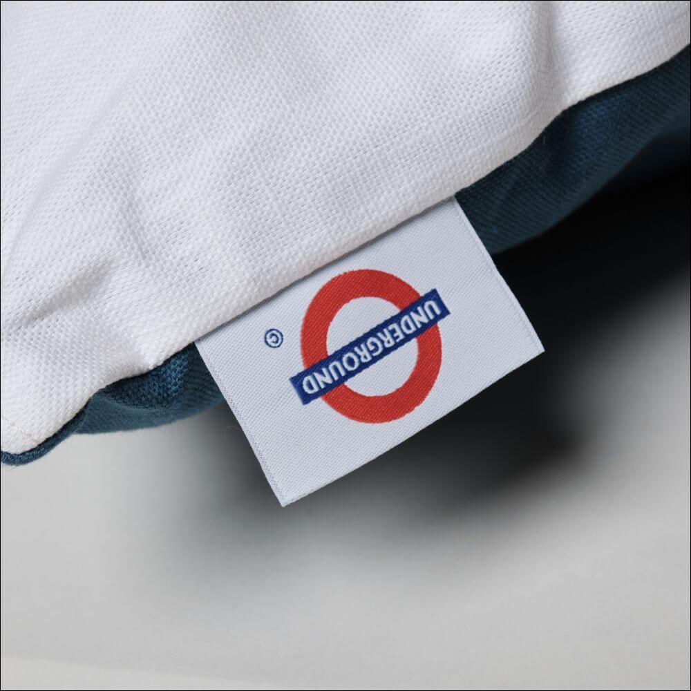 Tooting Broadway London Underground Tube Station Roundel Cushion - Handmade Cushions UK - WeLoveCushions