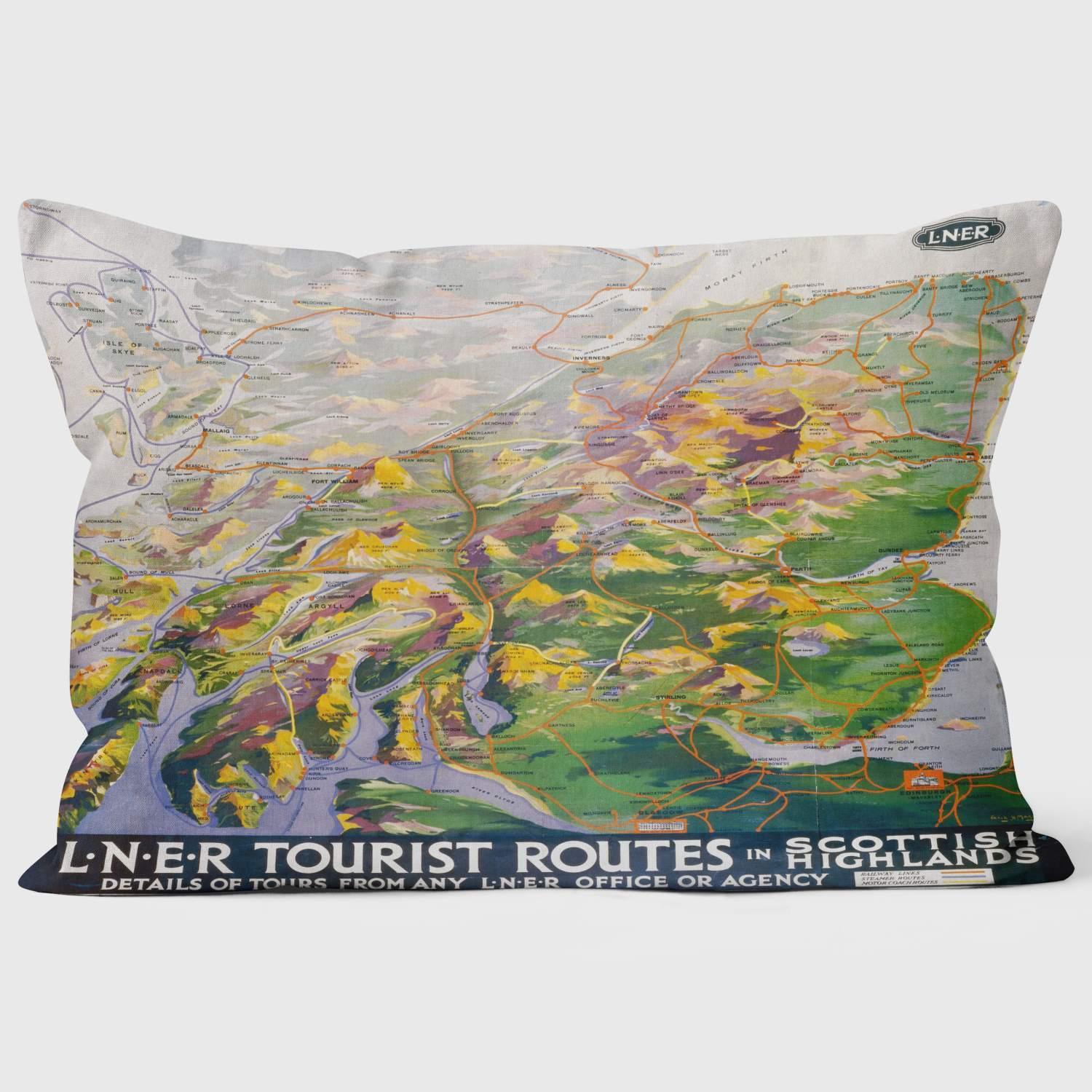 Tourist Routes in Scottish Highlands - National Railway Museum Cushion - Handmade Cushions UK - WeLoveCushions