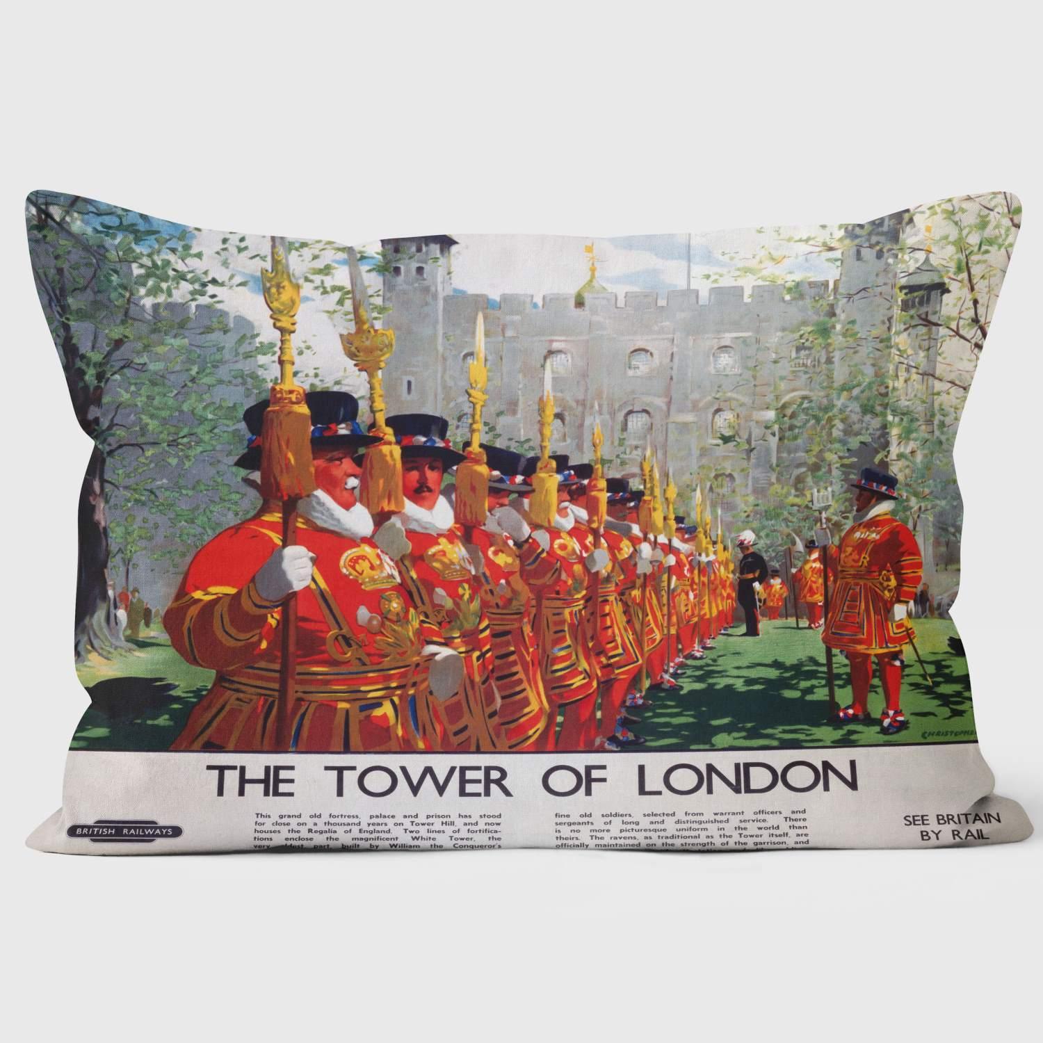 Tower of London - National Railway Museum Cushion - Handmade Cushions UK - WeLoveCushions