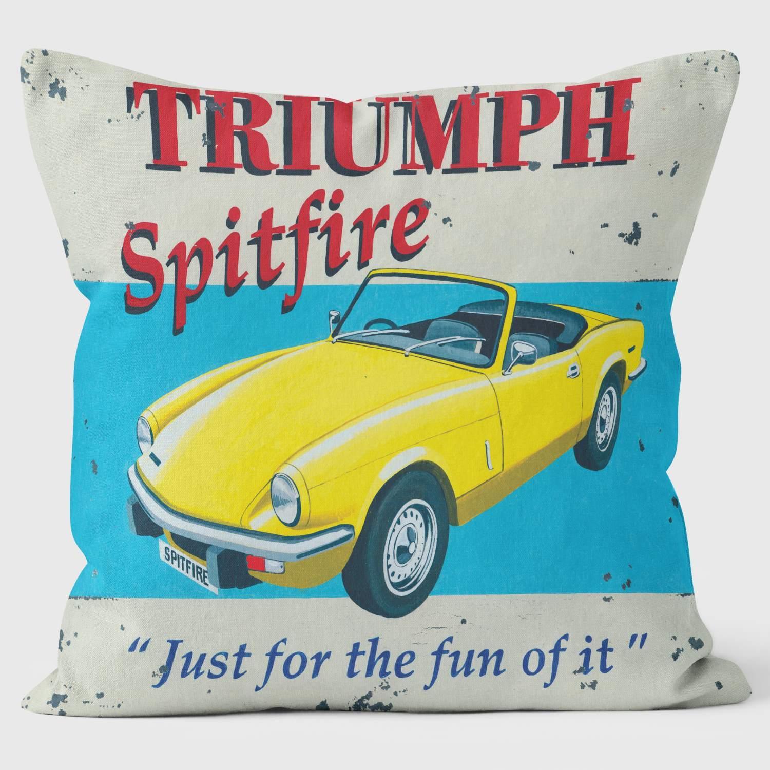 Triumph Spitfire - Martin Wiscombe - Art Print Cushion - Handmade Cushions UK - WeLoveCushions