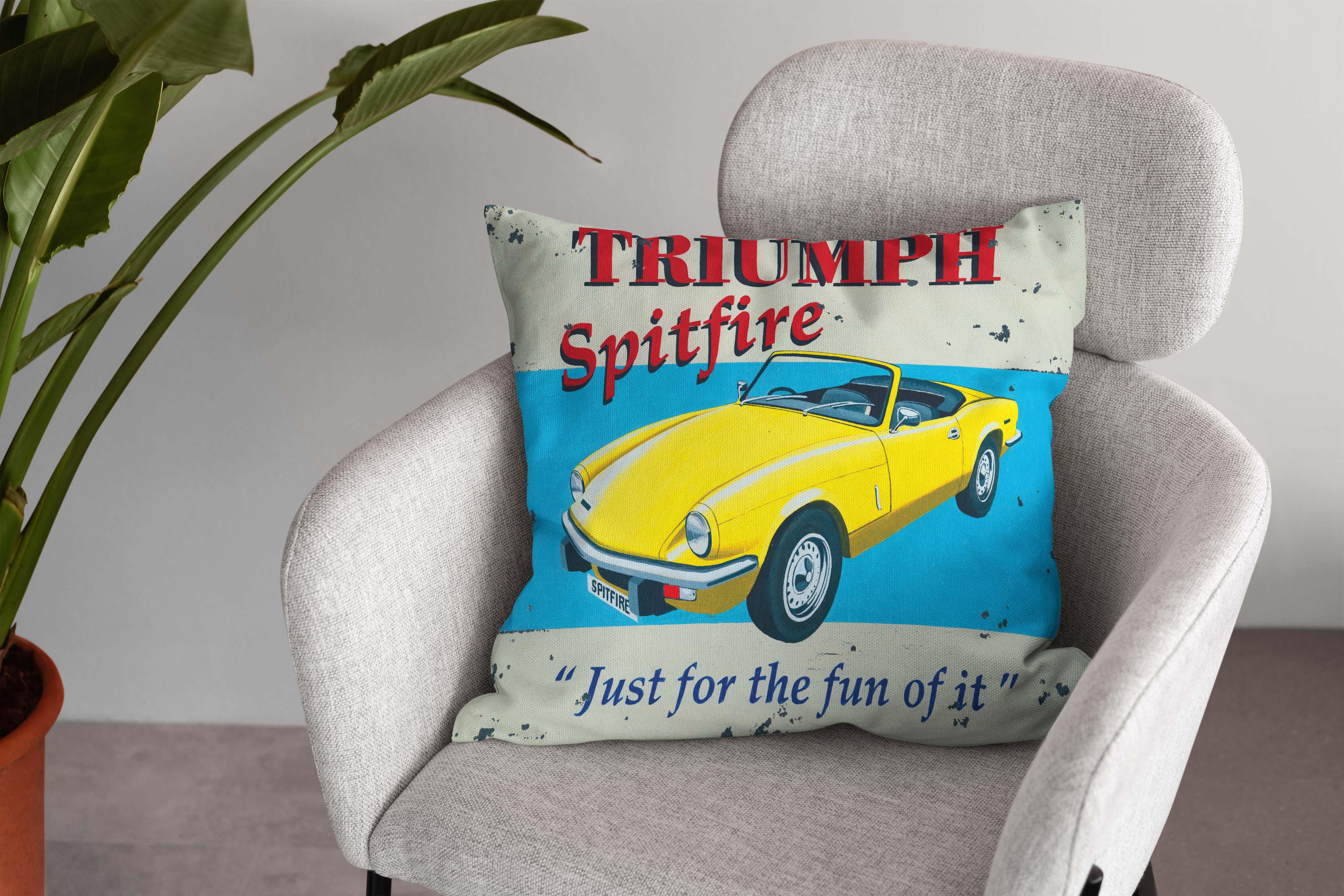 Triumph Spitfire - Martin Wiscombe - Art Print Cushion