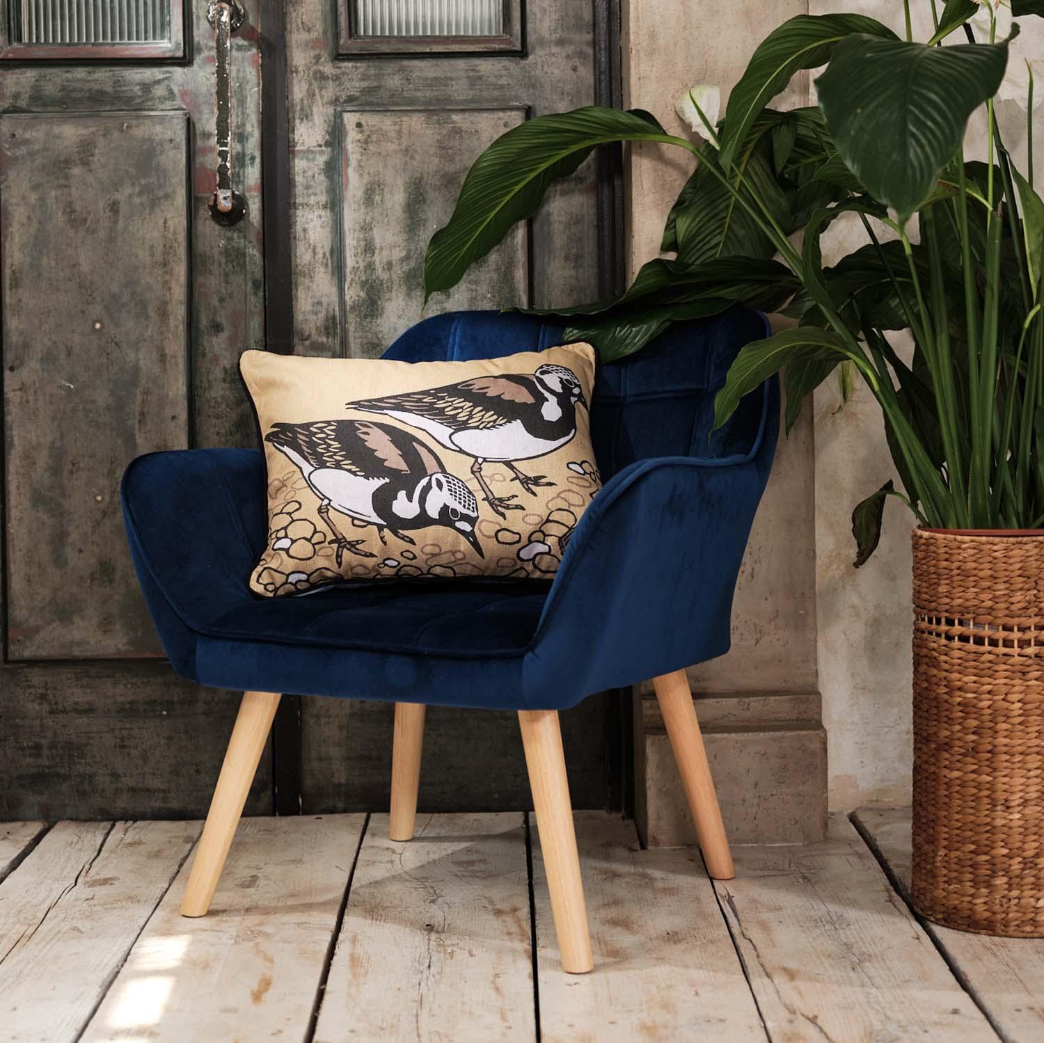 Turnstones - Robert Gillmor Cushion - Handmade Cushions UK - WeLoveCushions