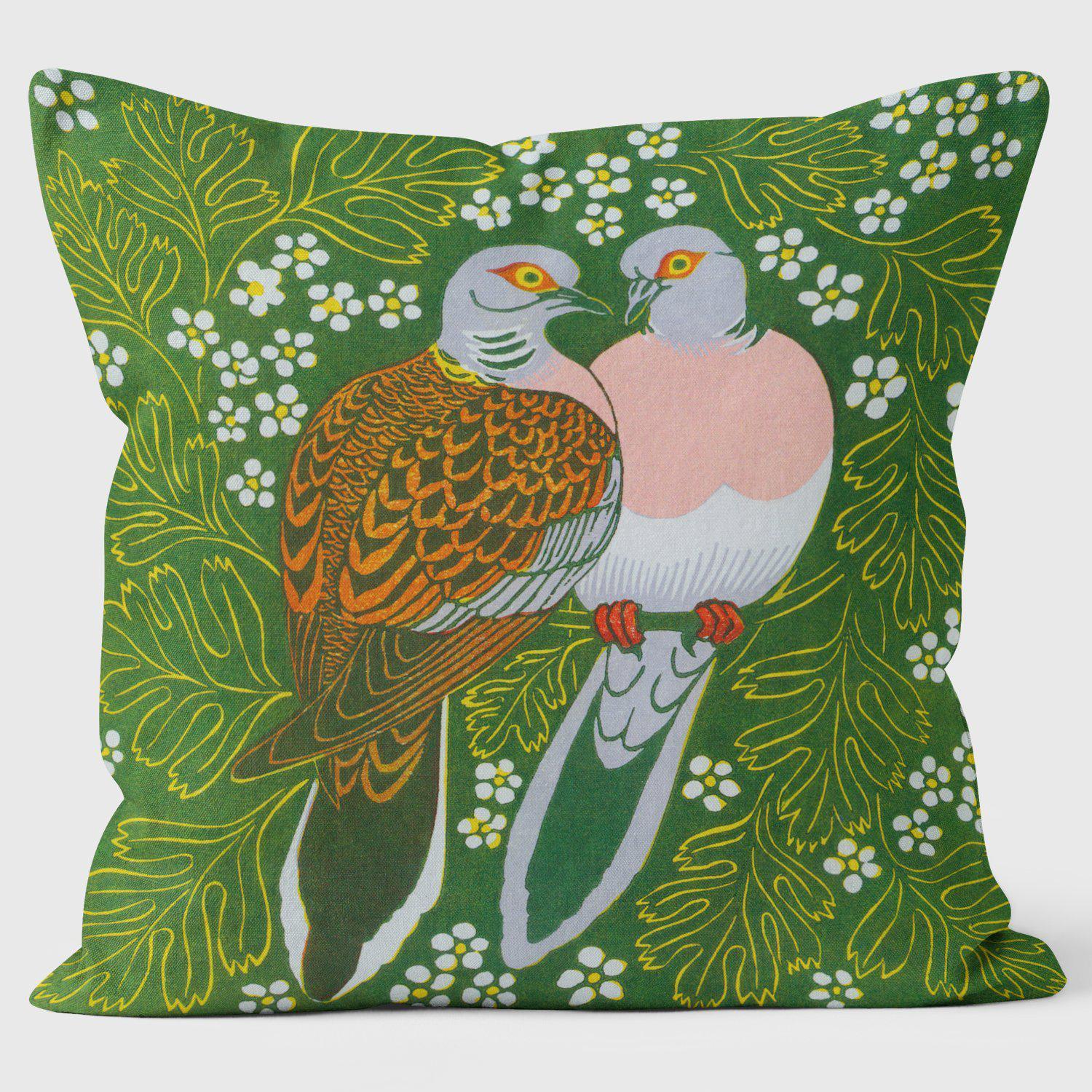 Two Turtle Doves - Robert Gillmor Cushion - Handmade Cushions UK - WeLoveCushions