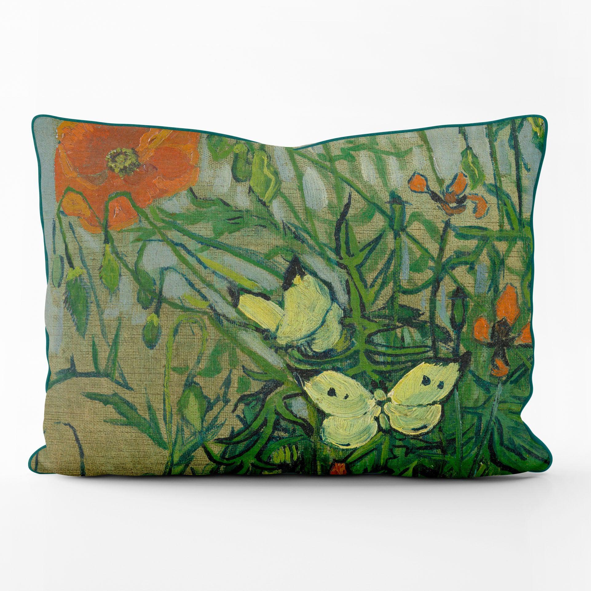 Poppies and Butterflies - Van Gogh Museum Outdoor Cushion