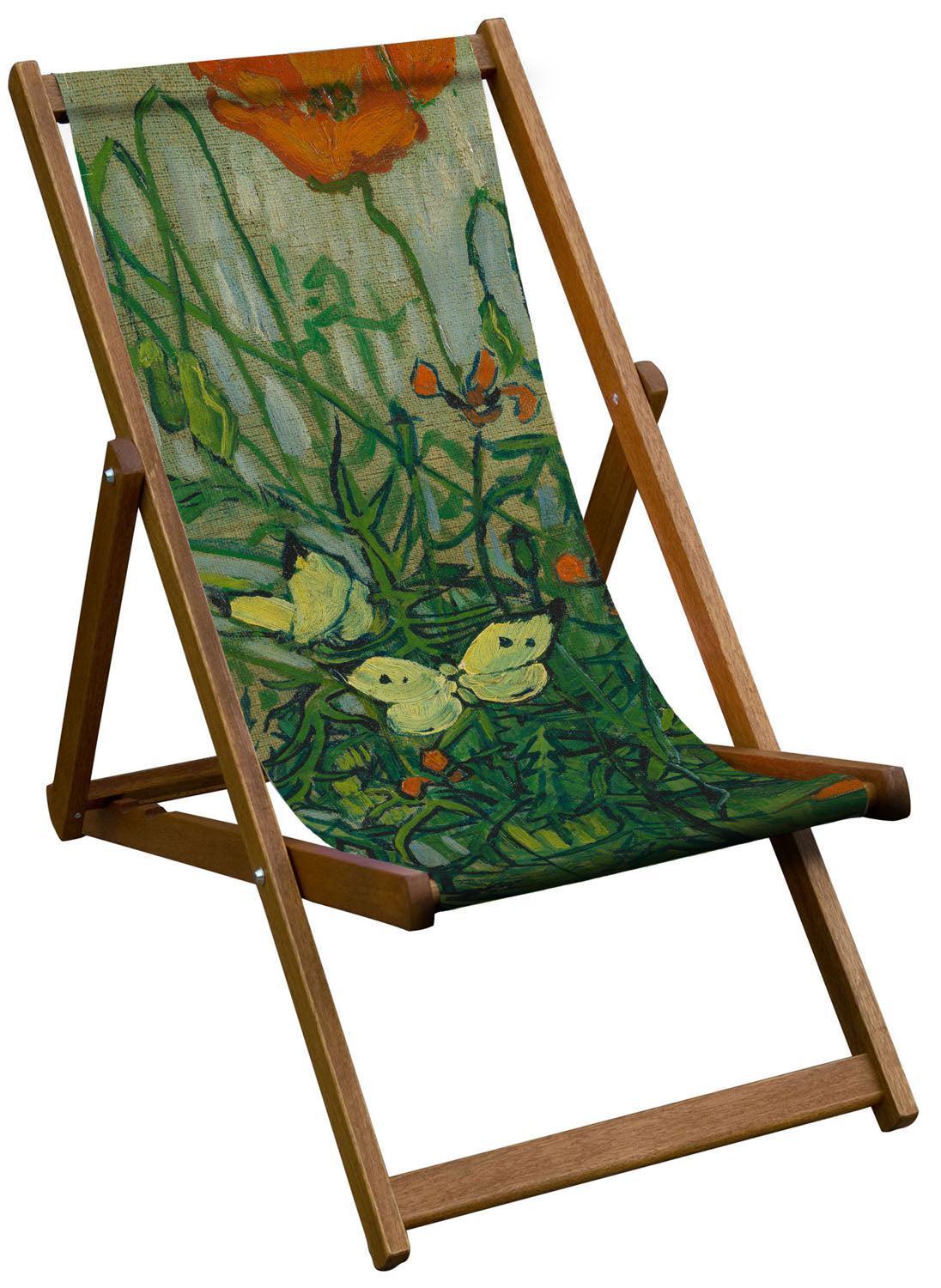 Butterflies And Poppies - Van Gogh Museum Deckchair