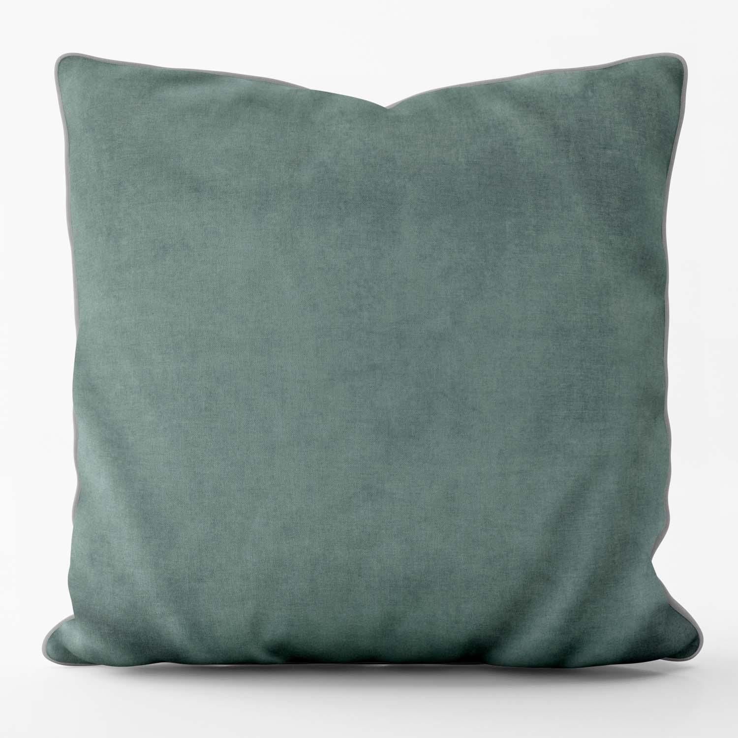 Velvet Velour Cushion Platinum Piped - Art Print Cushion - Handmade Cushions UK - WeLoveCushions