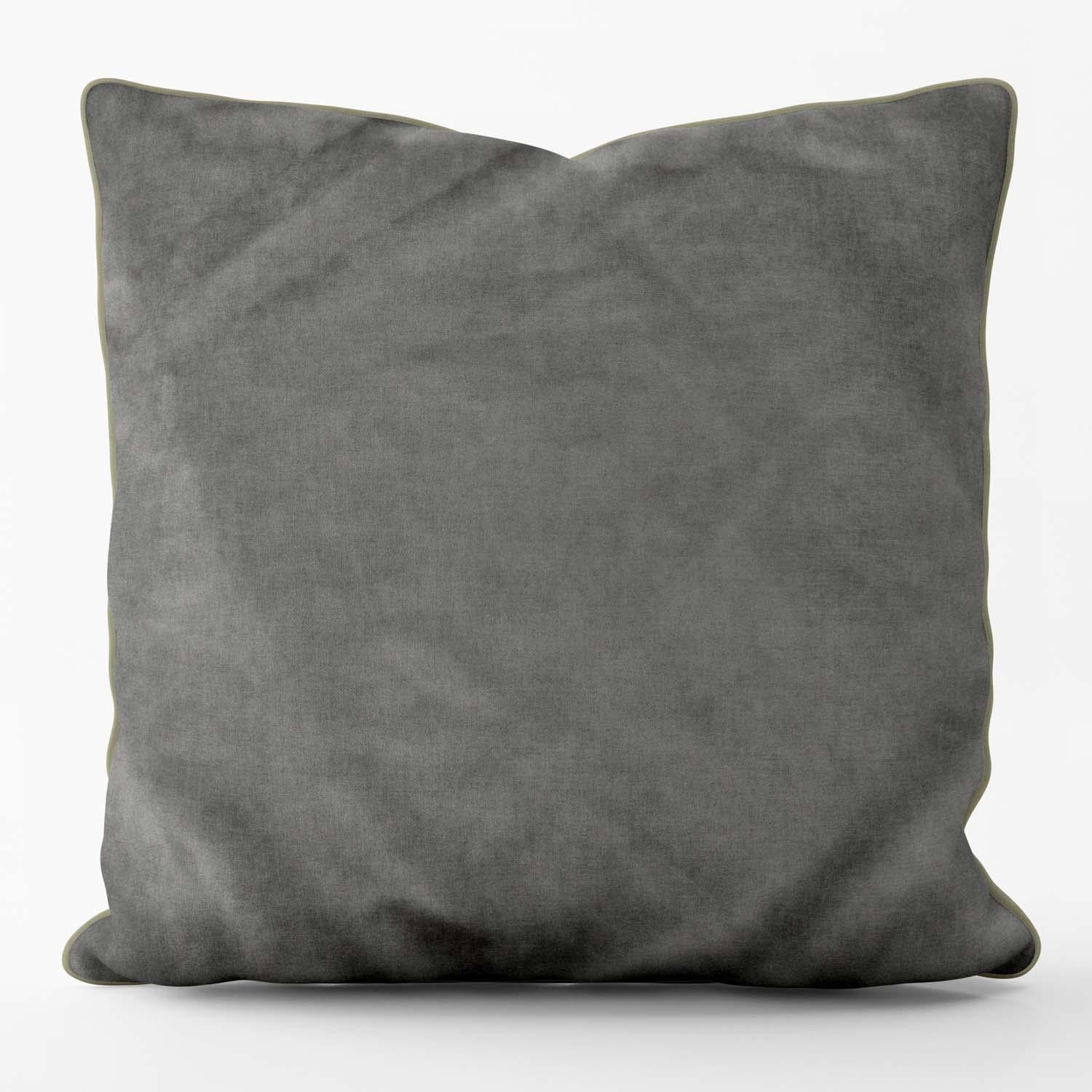 Velvet Velour Cushion Silver Piped - Art Print Cushion - Handmade Cushions UK - WeLoveCushions