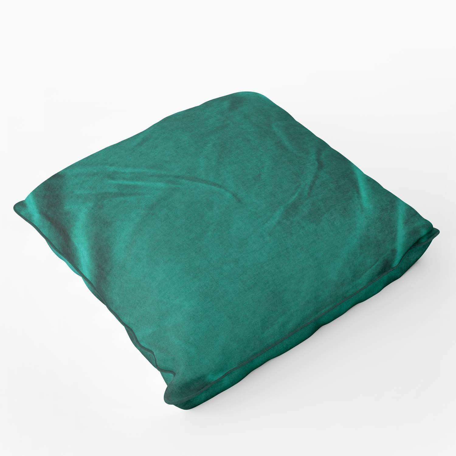 Velvet Velour Cushion Teal Piped - Art Print Cushion - Handmade Cushions UK - WeLoveCushions