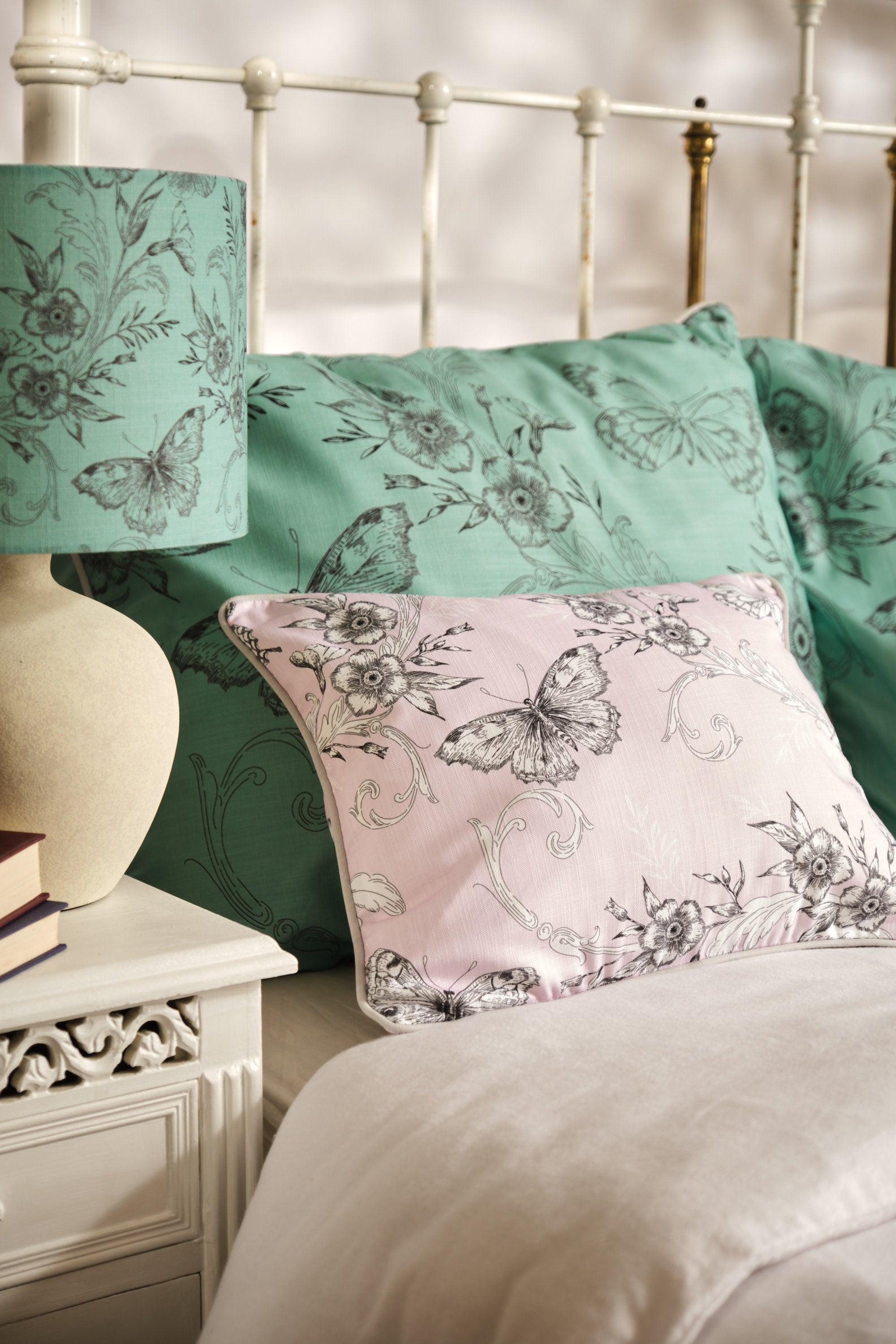 Trailing Butterfly Round Mint Green - House Of Turnowsky Cushion