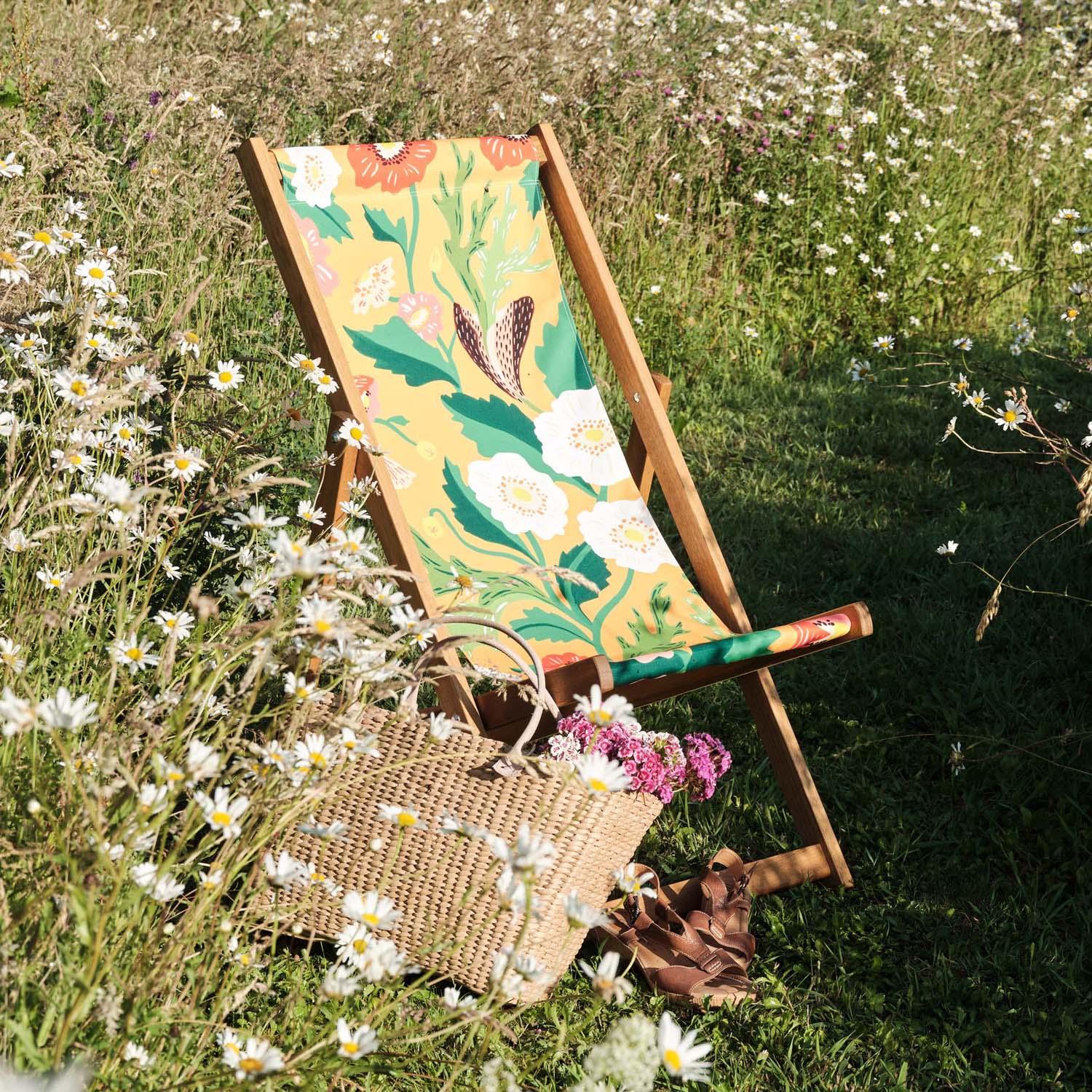 Exotic Floral Yellow - House Of Turnowsky  Deckchair