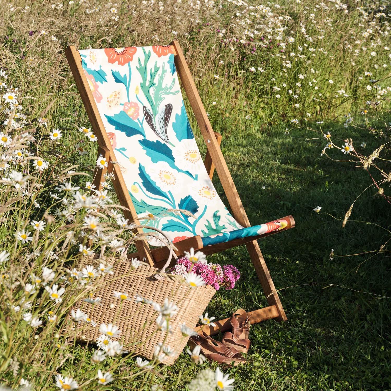 Exotic Floral White - House Of Turnowsky  Deckchair