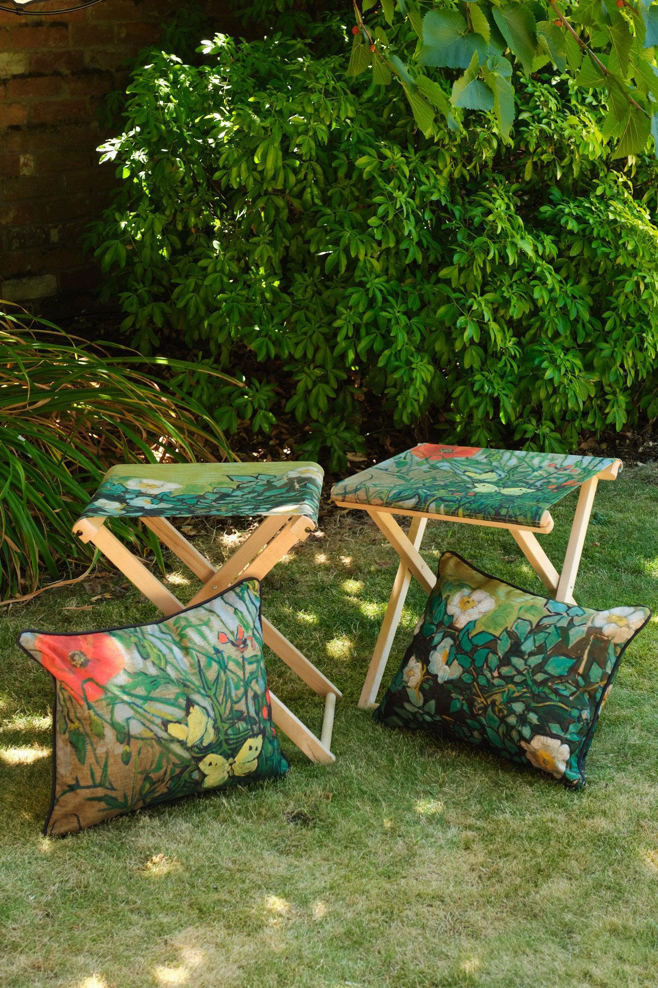 Poppies and Butterflies - Van Gogh Museum Outdoor Cushion