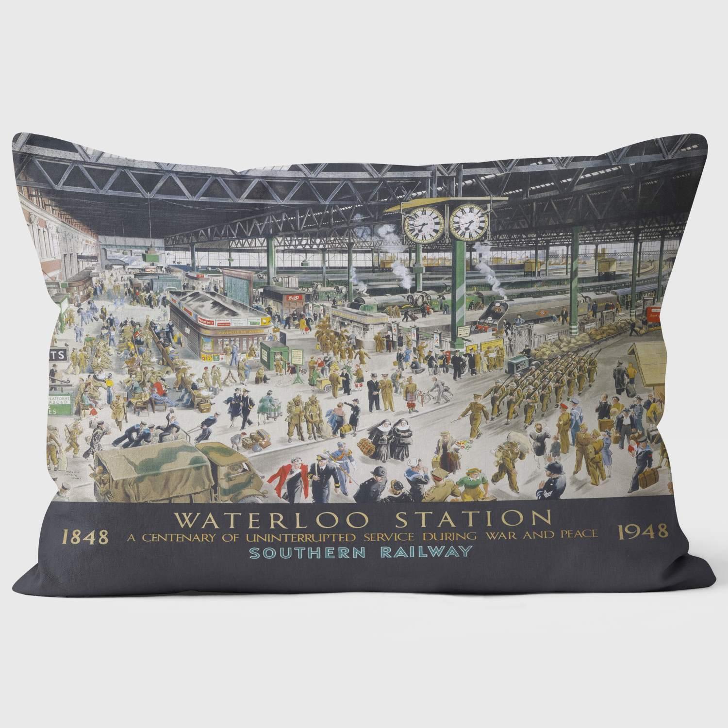 Waterloo Station - War SR1948 - National Railway Museum Cushion - Handmade Cushions UK - WeLoveCushions