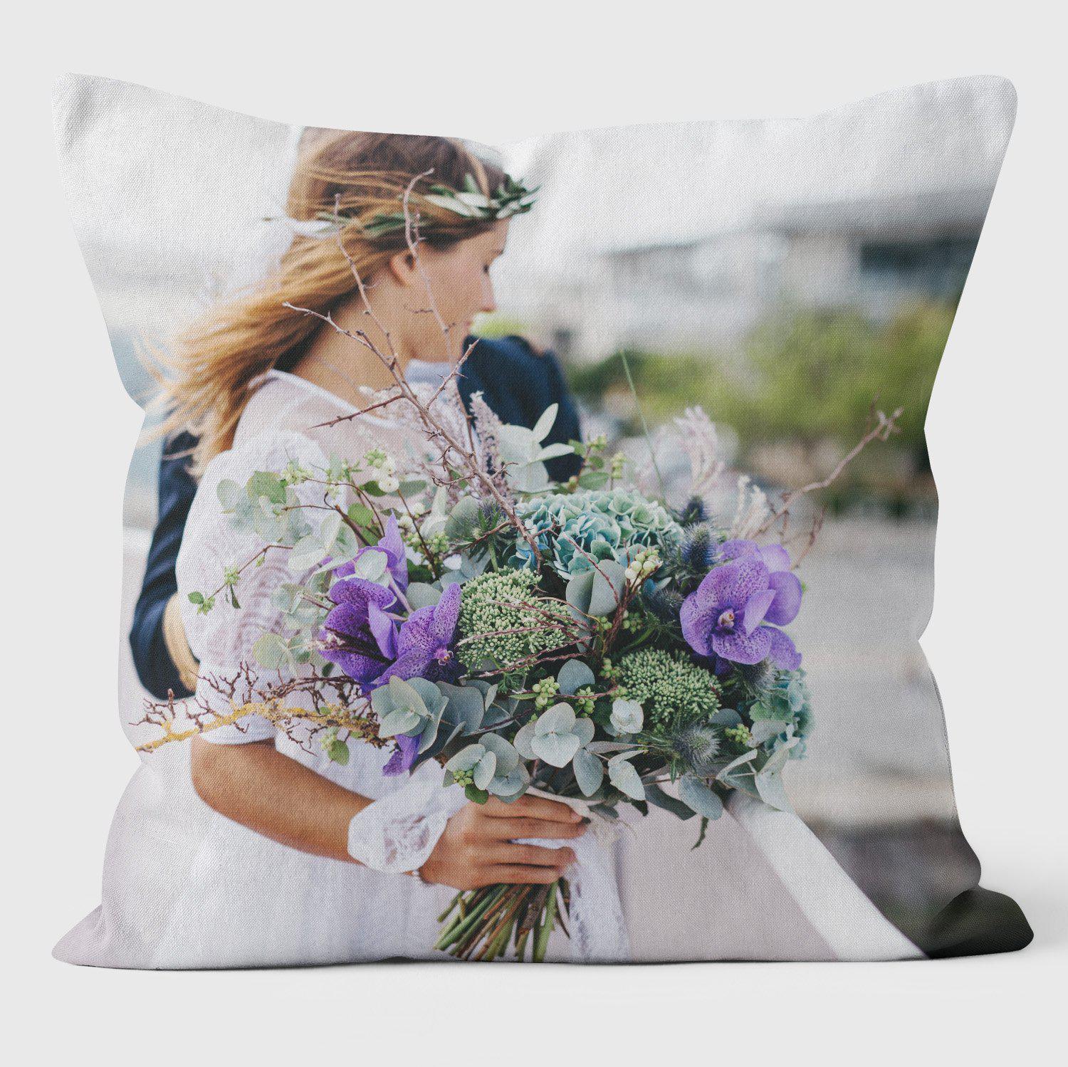 Wedding Cushions - Single Image Photo Cushion Bespoke Layout Service - Luxury Photo Gift - Handmade Cushions UK - WeLoveCushions