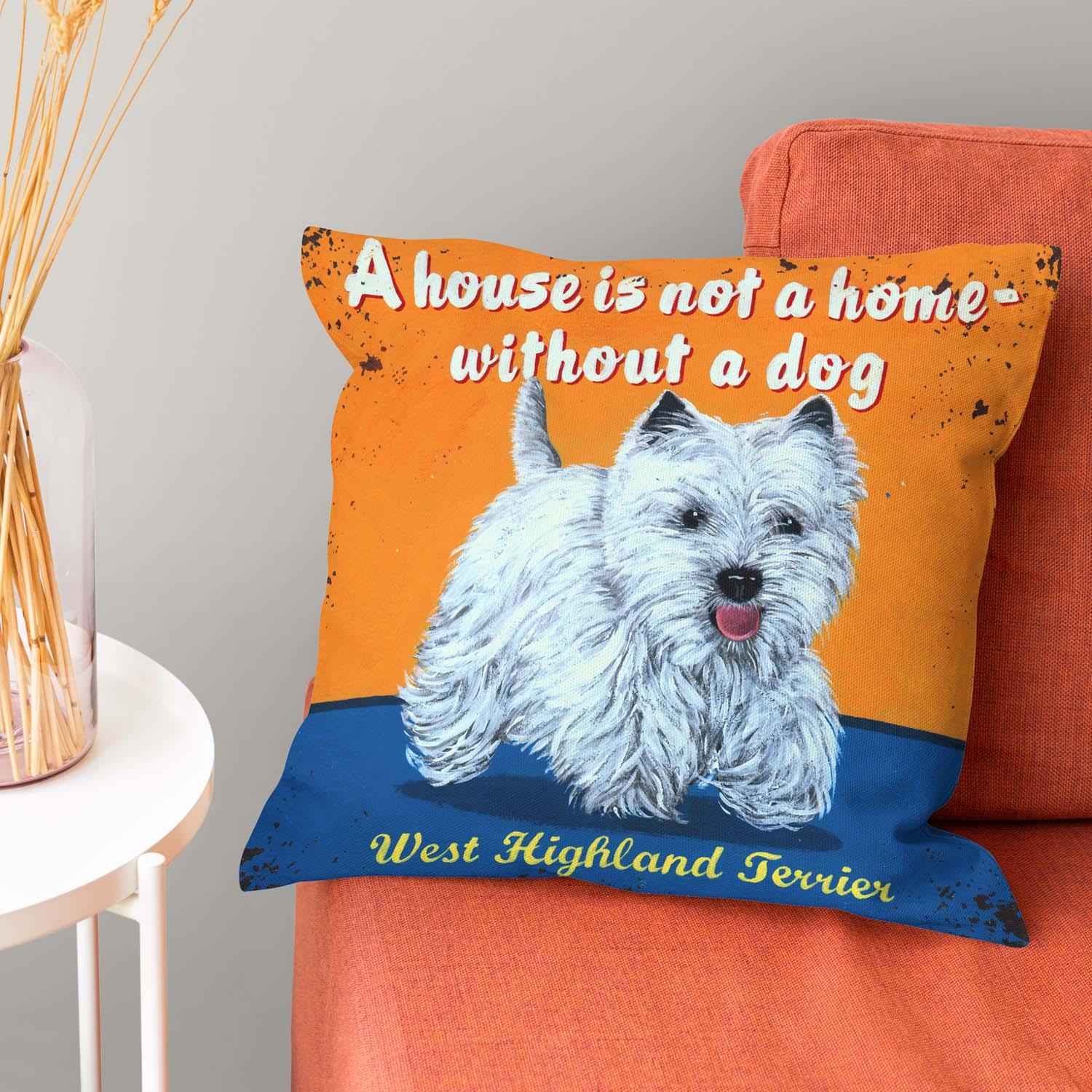 West Highland Terrier - Martin Wiscombe - Art Print Cushion