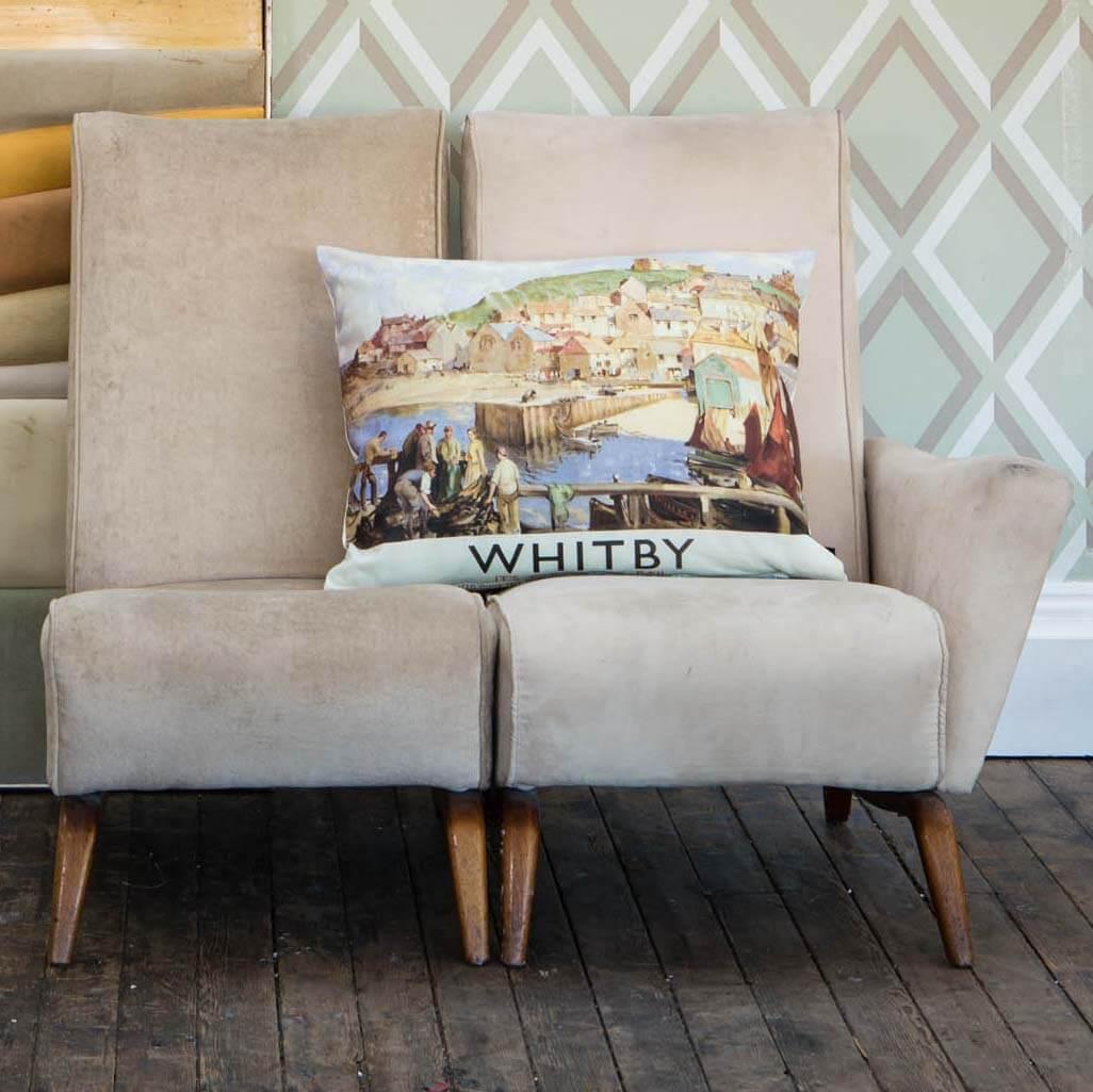Whitby 2 - National Railway Museum Cushion - Handmade Cushions UK - WeLoveCushions
