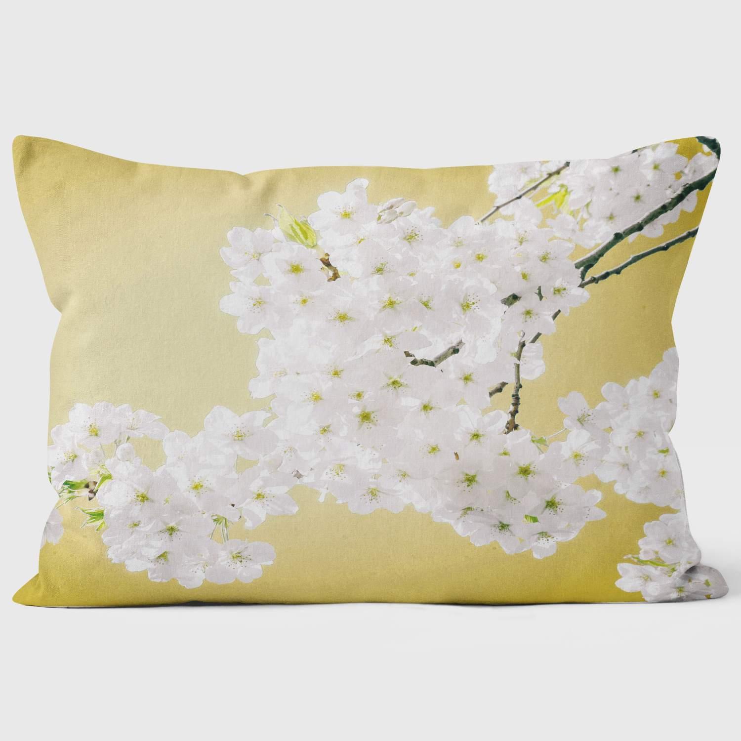 White Blossom Yellow - Ella Lancaster Cushion - Handmade Cushions UK - WeLoveCushions