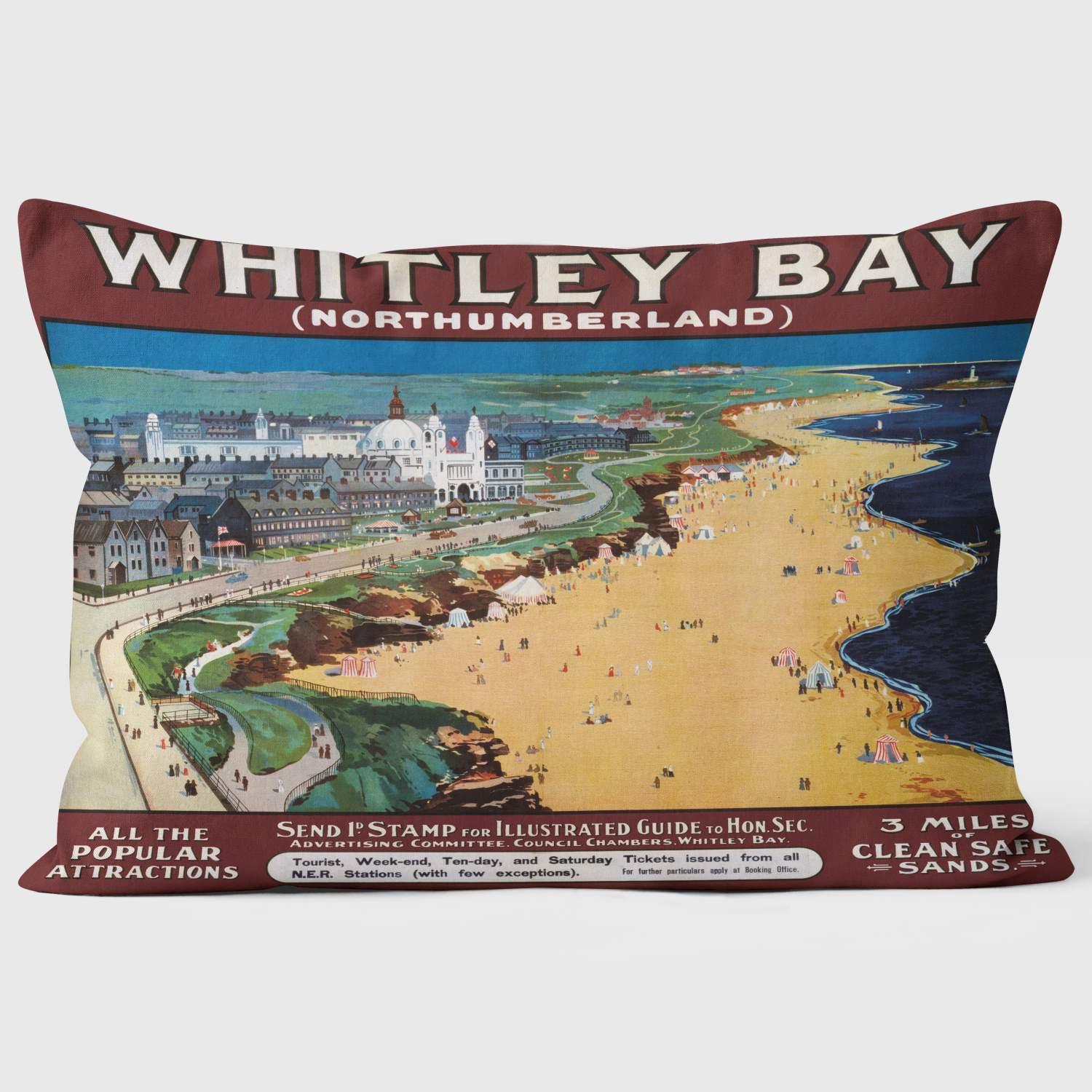 Whitley Bay NER 1900-1922 -3 Miles Of Sand - National Railway Museum Cushion - Handmade Cushions UK - WeLoveCushions