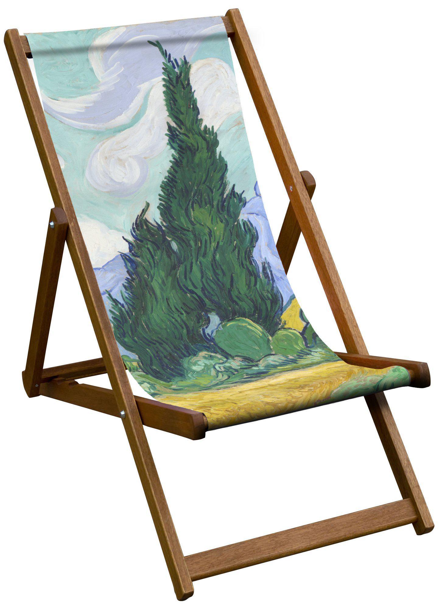 A Wheatfield, with Cypresses - van Gogh - National Gallery Deckchair